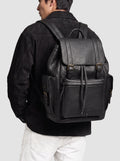 BOSTONIAN 003 - Zaino in Pelle Nera - thumb image 2,side view