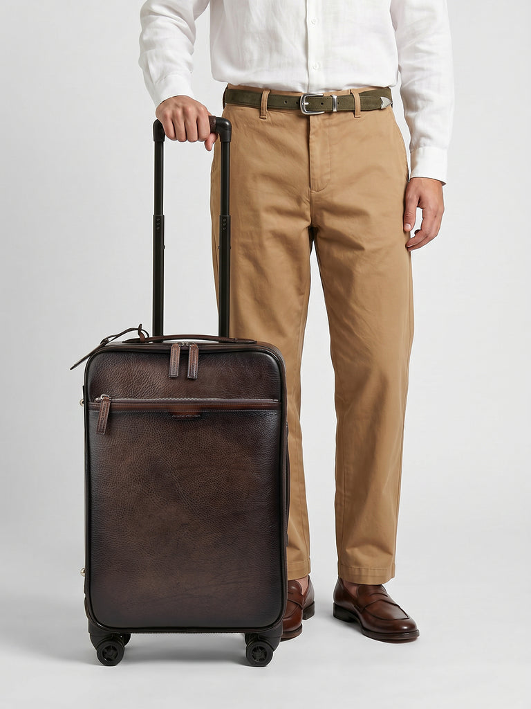 GULLIVER 001 - Valigia in Pelle Marrone-hover