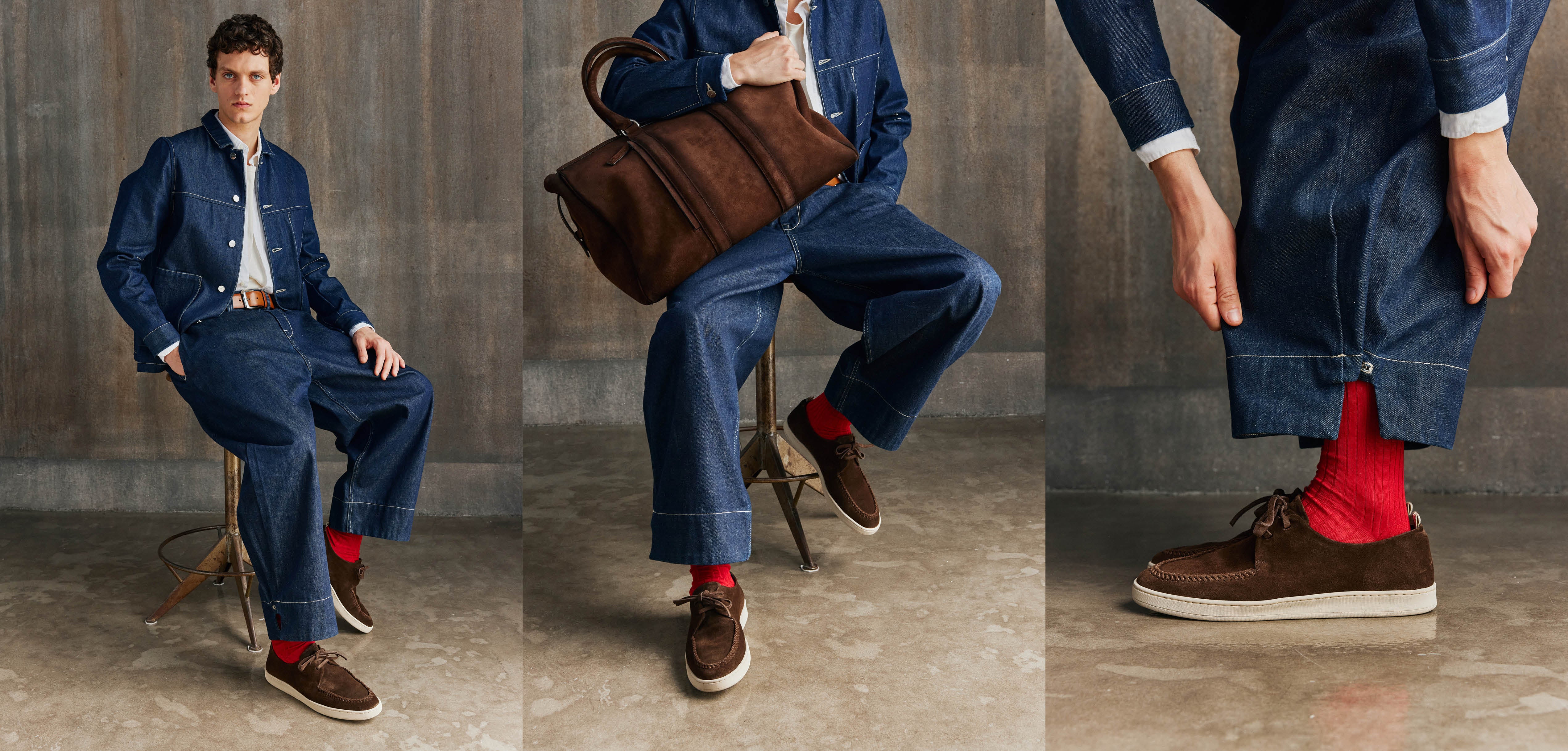 Officine Creative - men's brown suede sneakers