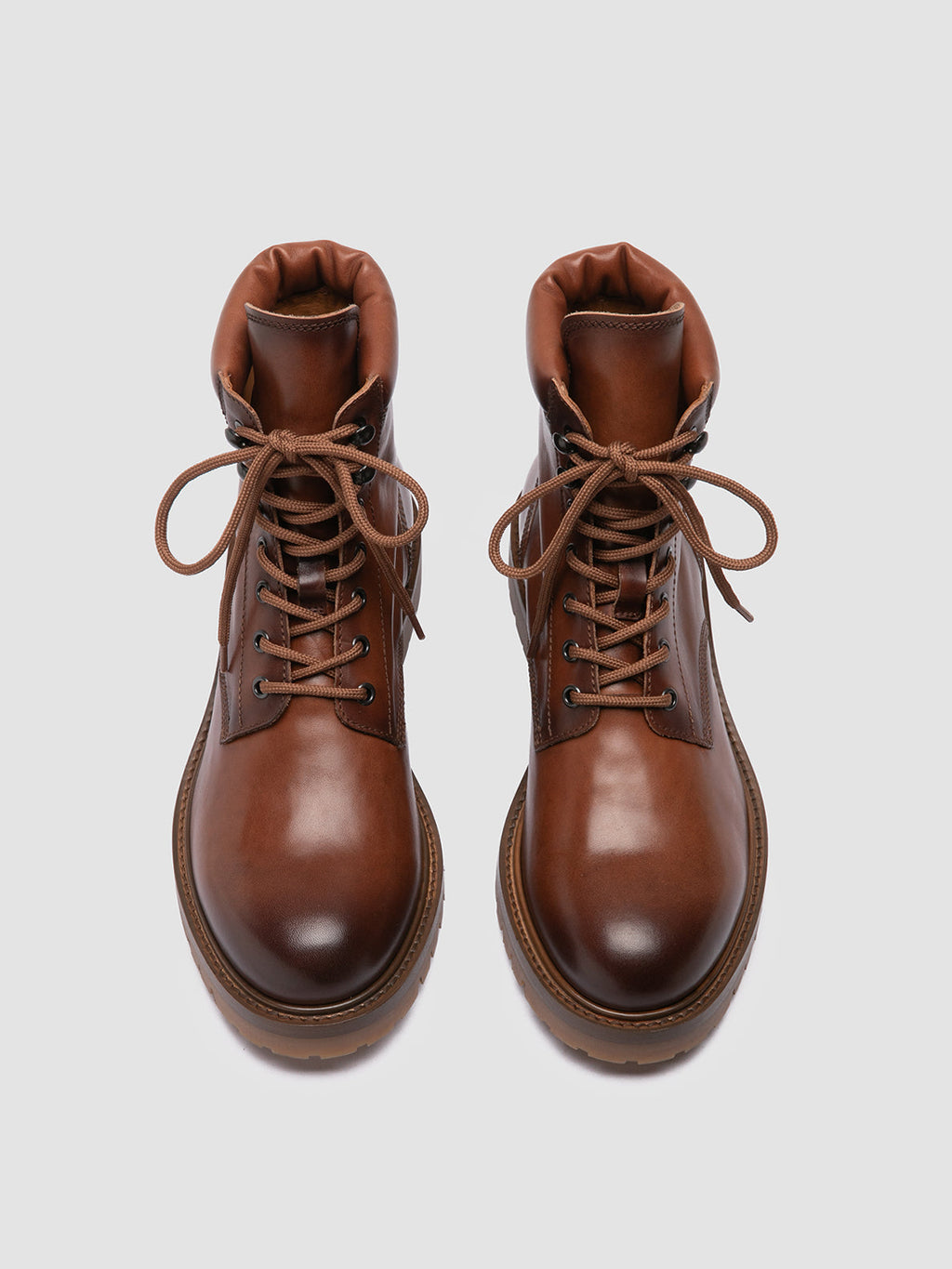BOSS 002 - Brown Leather Lace Up Boots Men Officine Creative - 2