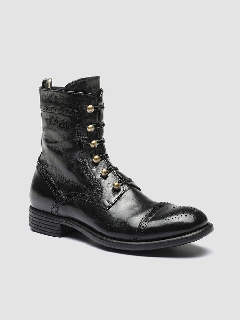 CALIXTE 023 - Black Leather Brogue Ankle Boots Women Officine Creative - 3