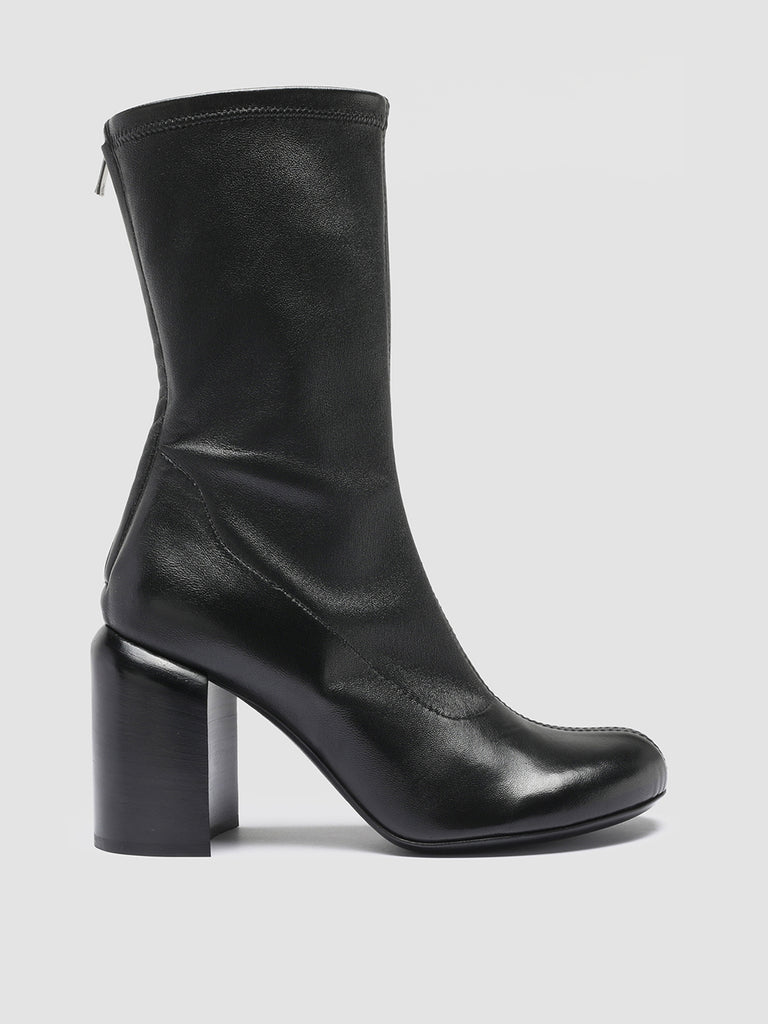 ESTHER 003 - Black Nappa Leather Ankle Boots