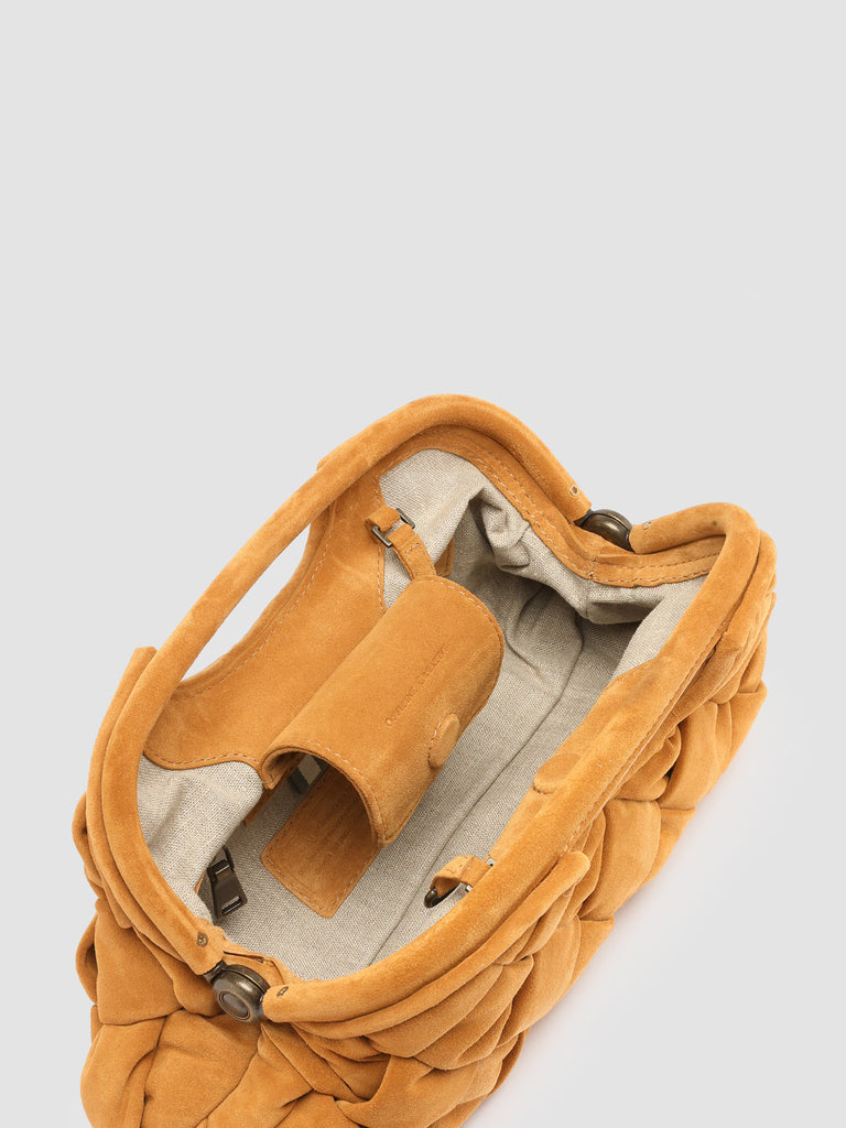 HELEN 08 - Brown Woven Suede Clutch Bag