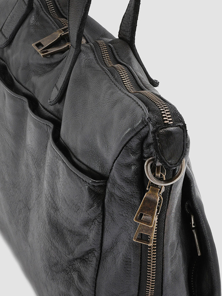 HELMET 29 - Black Leather Briefcase  Officine Creative - 2