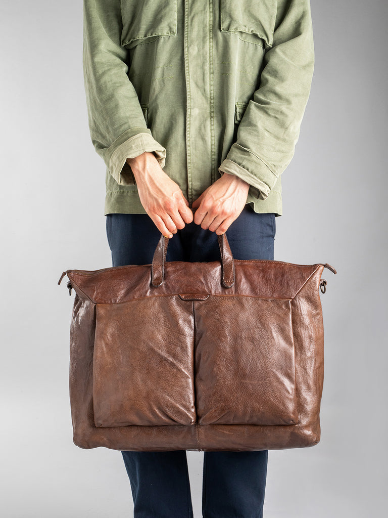 HELMET 26 - Brown Leather Tote Bag  Officine Creative - 5