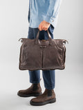 HELMET 29 - Brown Leather Briefcase  Officine Creative - 6