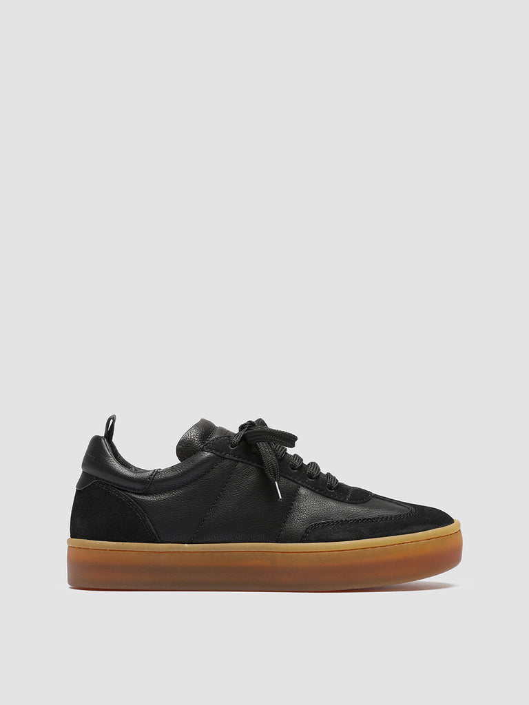 KOMBINED 101 - Black Latex Sole Leather Sneakers