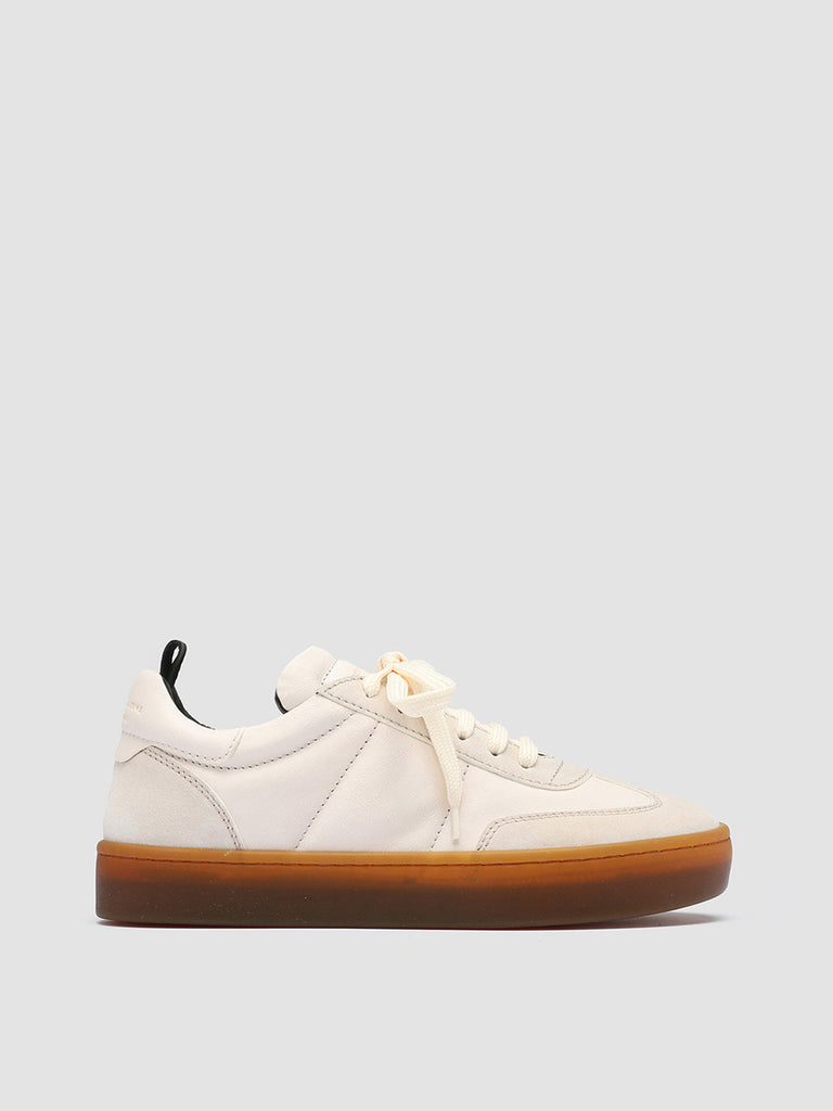 KOMBINED 101 - White Latex Sole Leather Sneakers