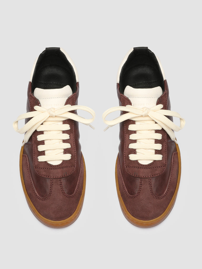 KOMBINED 101 - Burgundy Latex Sole Leather Sneakers