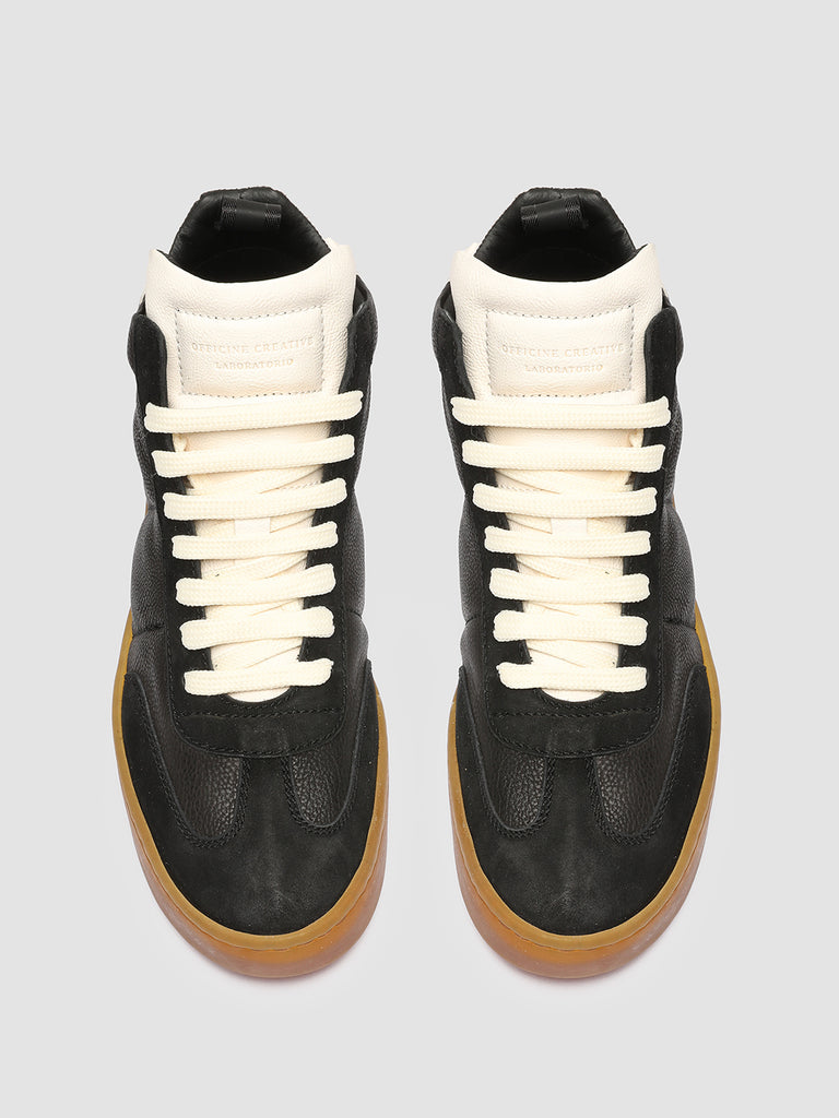 KOMBINED 102 - Black Leather Sneakers Latex Sole Women Officine Creative - 2