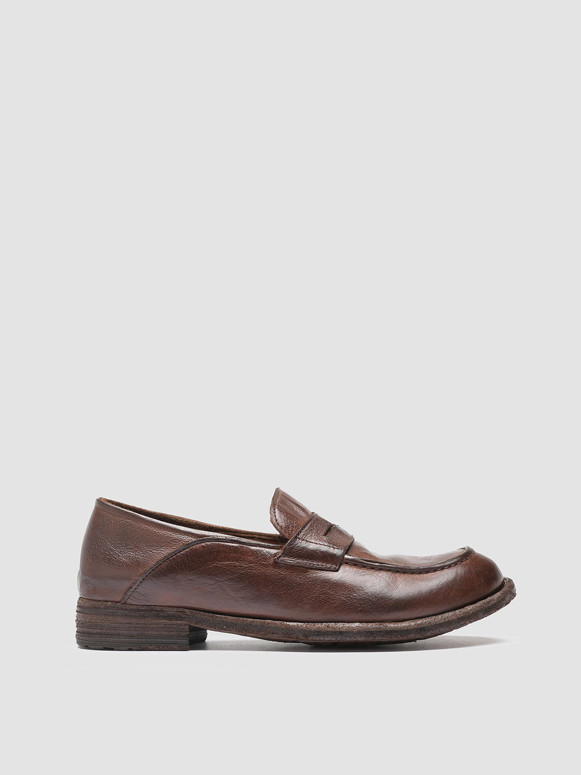 Officine Creative LEXIKON 140 Mocassini Penny Loafer in Pelle Marrone