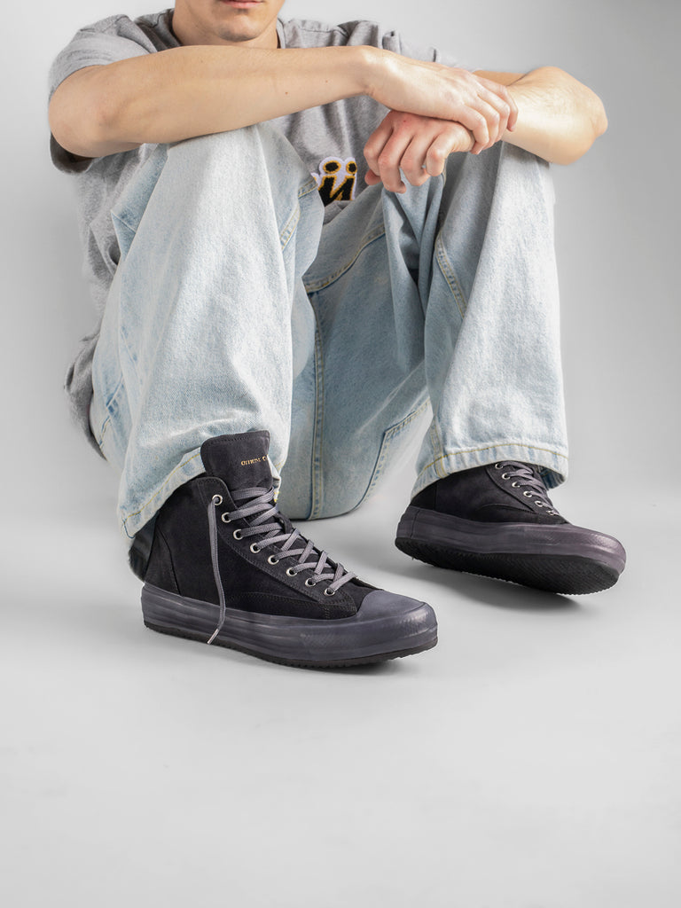 MES 011 - Grey Suede High-Top Sneakers Men Officine Creative - 6