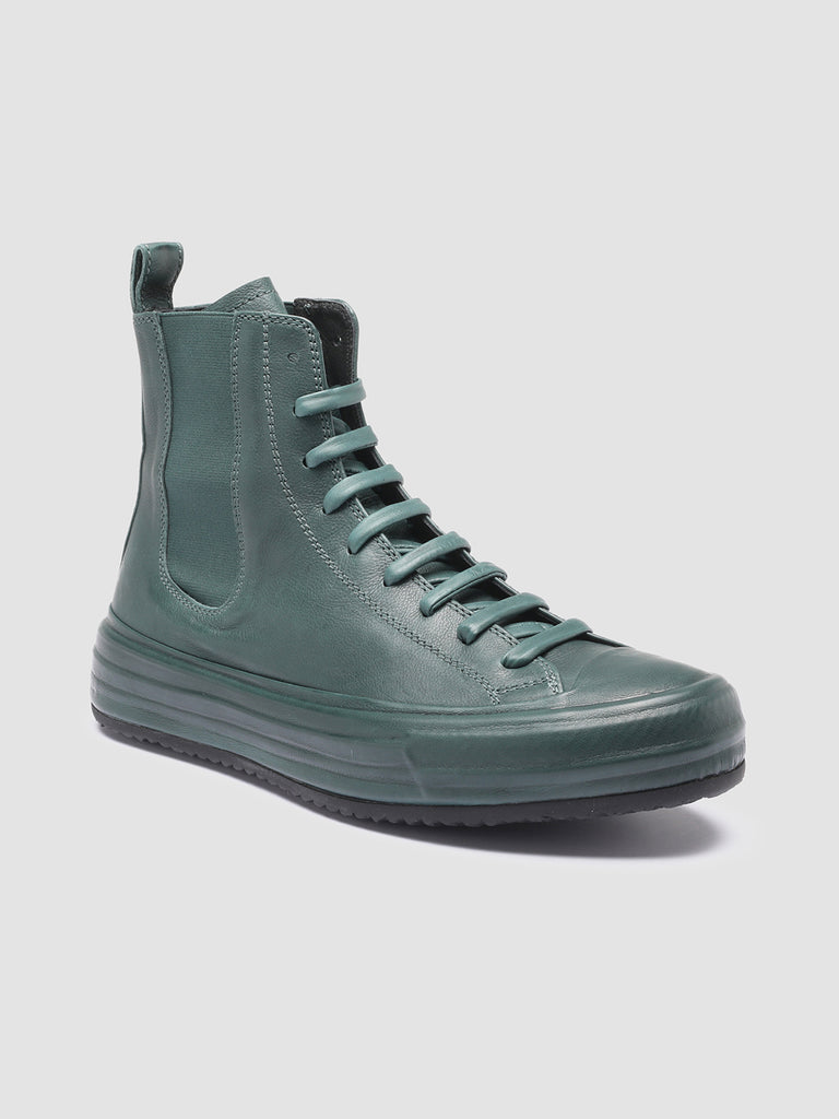 MES 103 - Green Leather High-Top Sneakers Women Officine Creative - 3