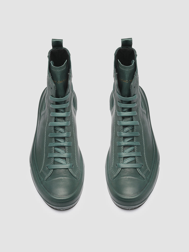 MES 103 - Green Leather High-Top Sneakers