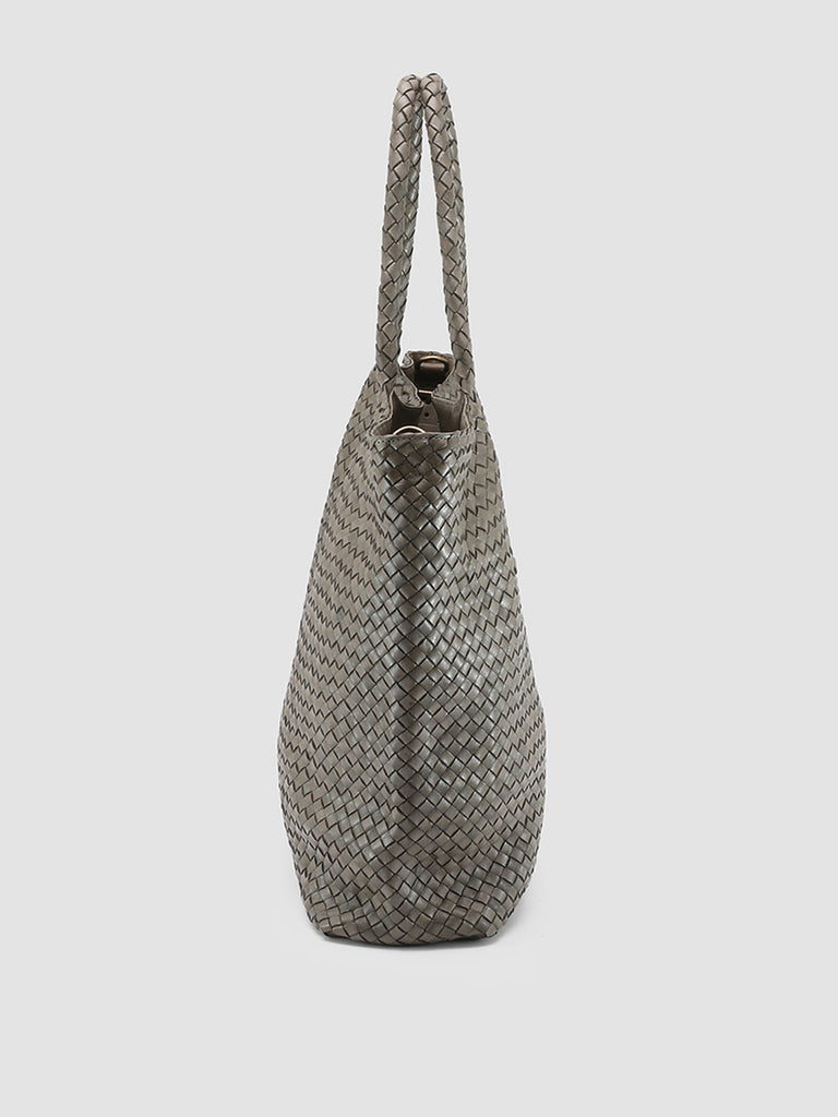 OC CLASS 35 Woven - Taupe Leather Tote Bag  Officine Creative - 3
