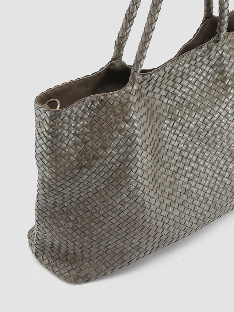 OC CLASS 35 Woven - Taupe Leather Tote Bag