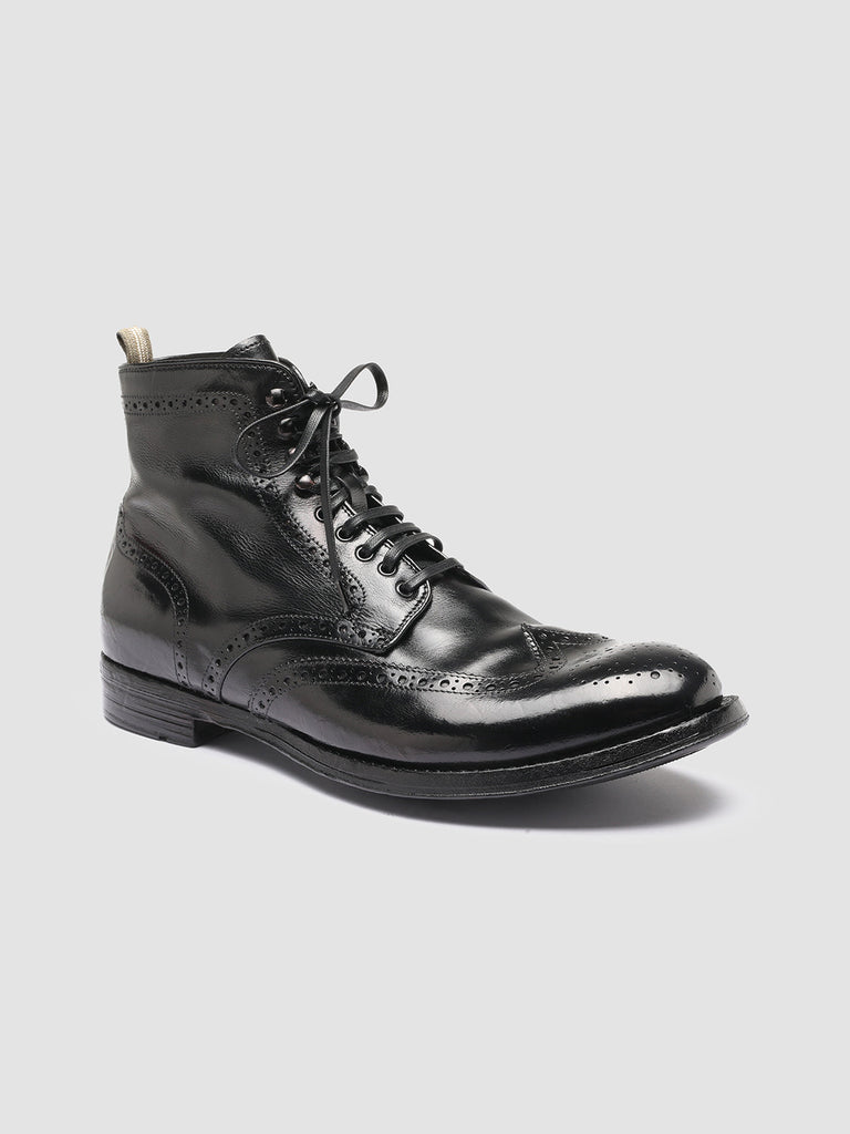 ANATOMIA 051 - Black Leather Ankle Boots Men Officine Creative - 3