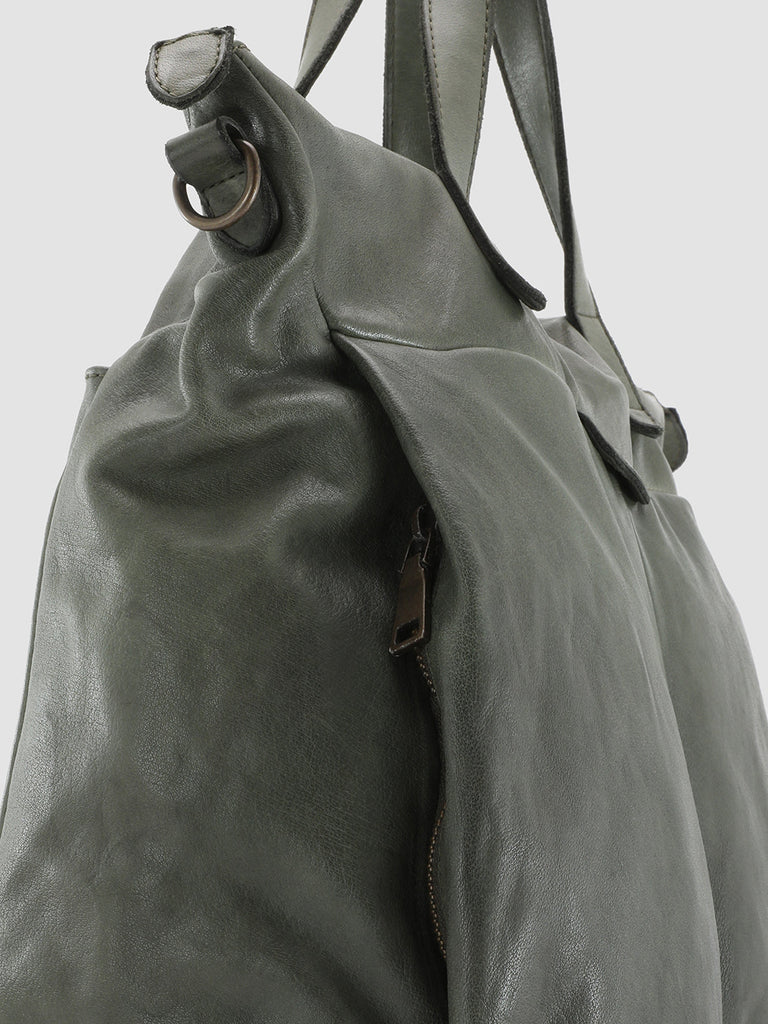 HELMET 27 - Green Leather Tote Bag
