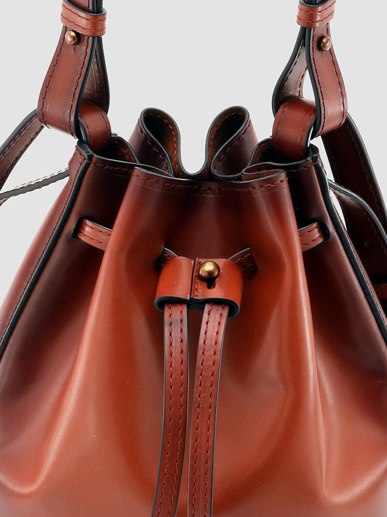 SADDLE 08 - Brown Leather Bucket Bag  Officine Creative - 6