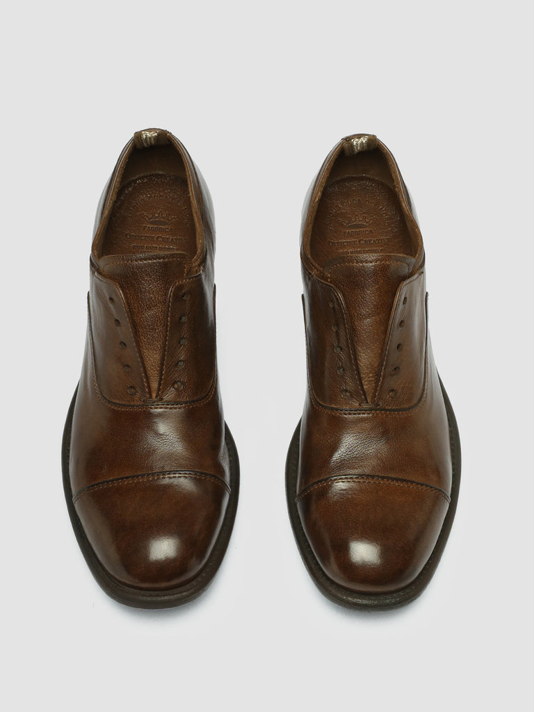 CALIXTE 003 - Brown Leather Oxford Shoes