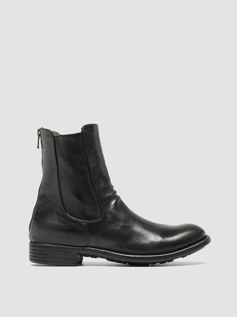 CALIXTE 049 - Black Leather Zip Boots