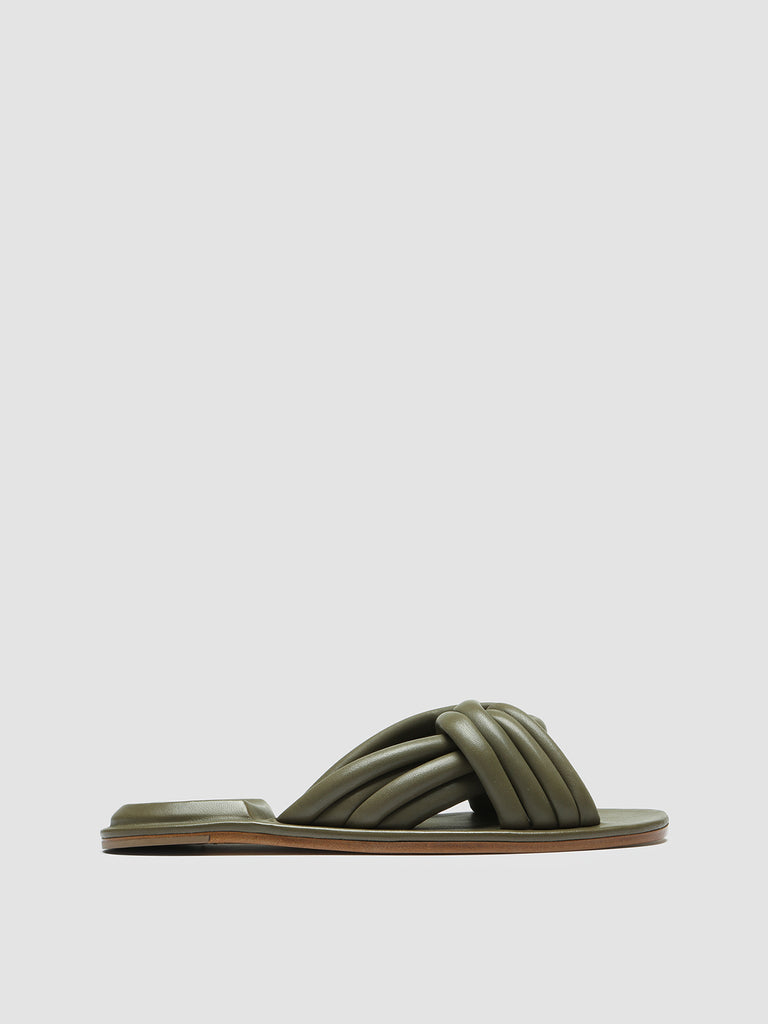 CYBILLE 004 - Green Leather Slides