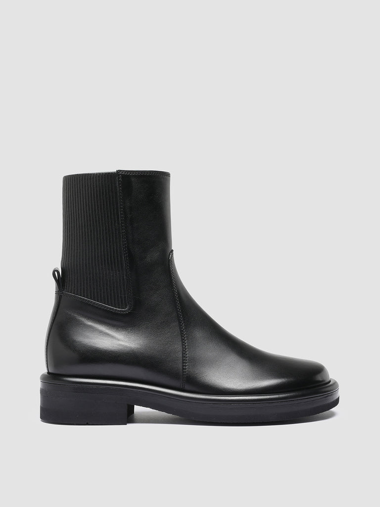 ERA 003 - Black Leather Zip Boots