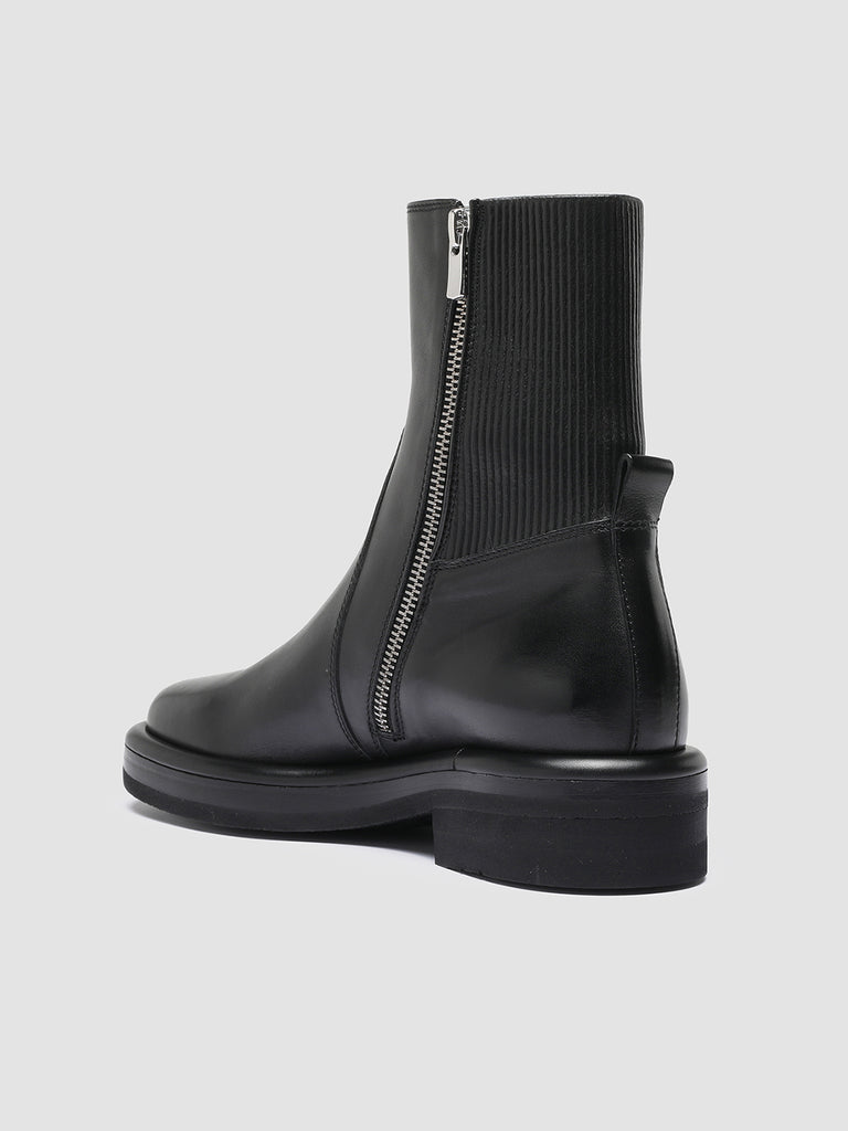 ERA 003 - Black Leather Zip Boots women Officine Creative - 3