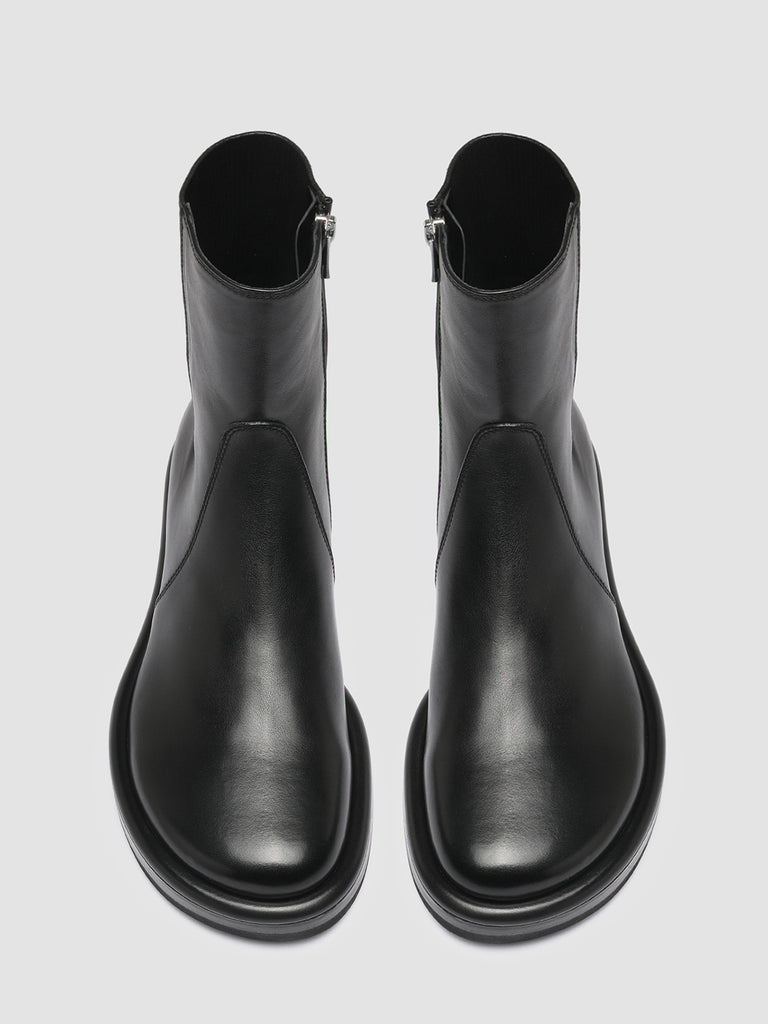 ERA 003 - Black Leather Zip Boots