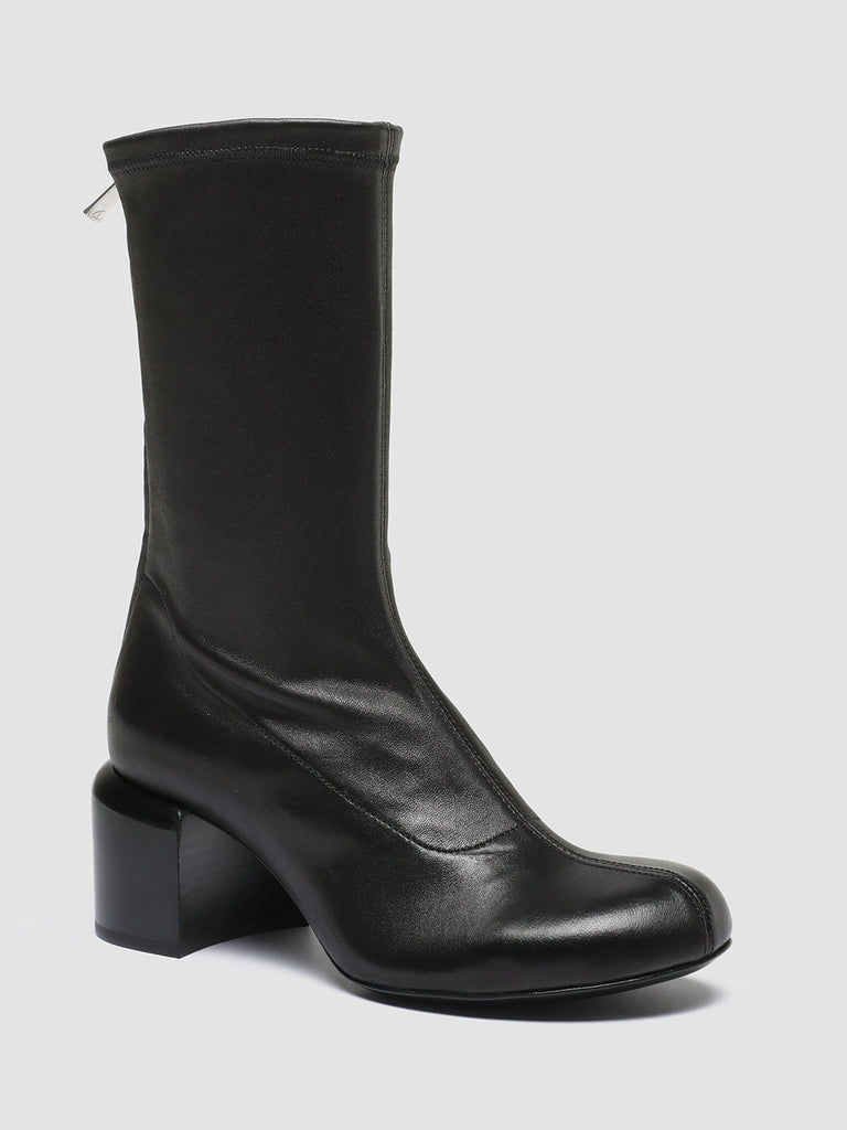 ETHEL 016 - Black Leather Stretch Boots women Officine Creative - 3