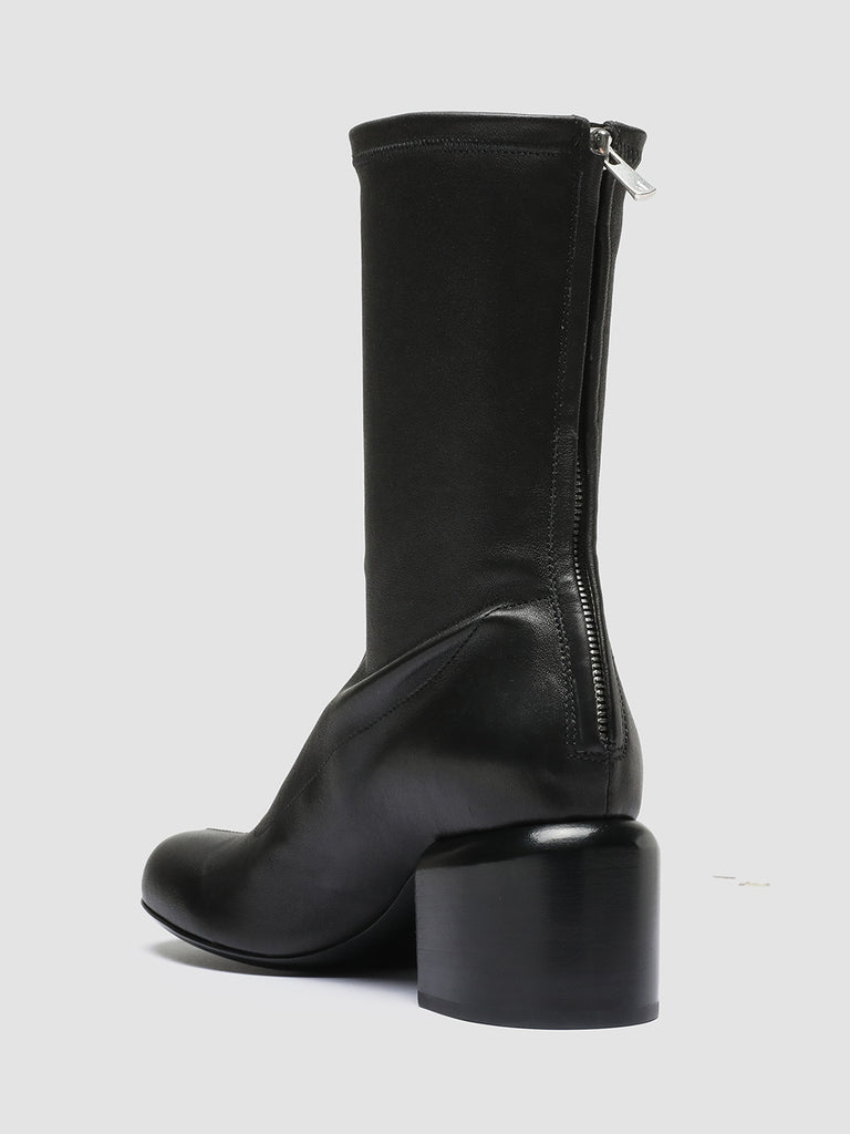 ETHEL 016 - Black Leather Stretch Boots women Officine Creative - 4
