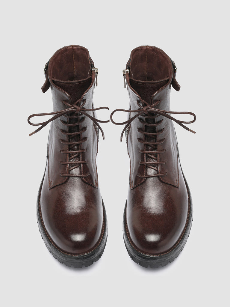 LORAINE 001 - Brown Leather Lace Up Boots