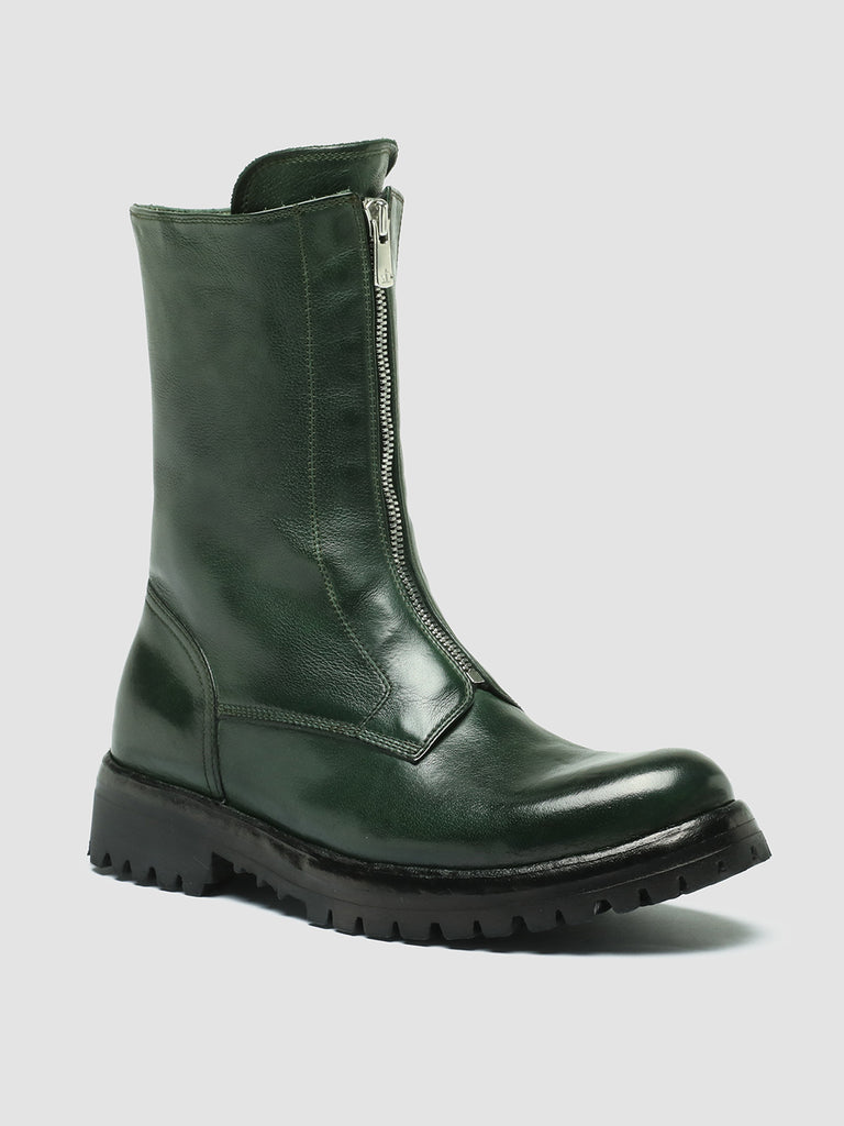 LORAINE 015 - Green Leather Zip Boots women Officine Creative - 3