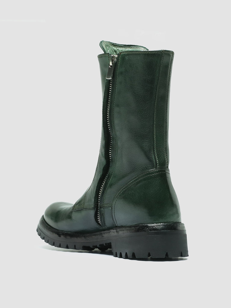 LORAINE 015 - Green Leather Zip Boots women Officine Creative - 4