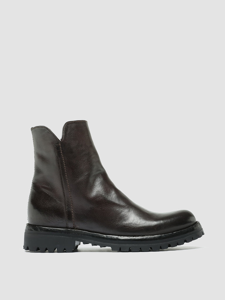 LORAINE 017 - Burgundy Leather Zip Boots