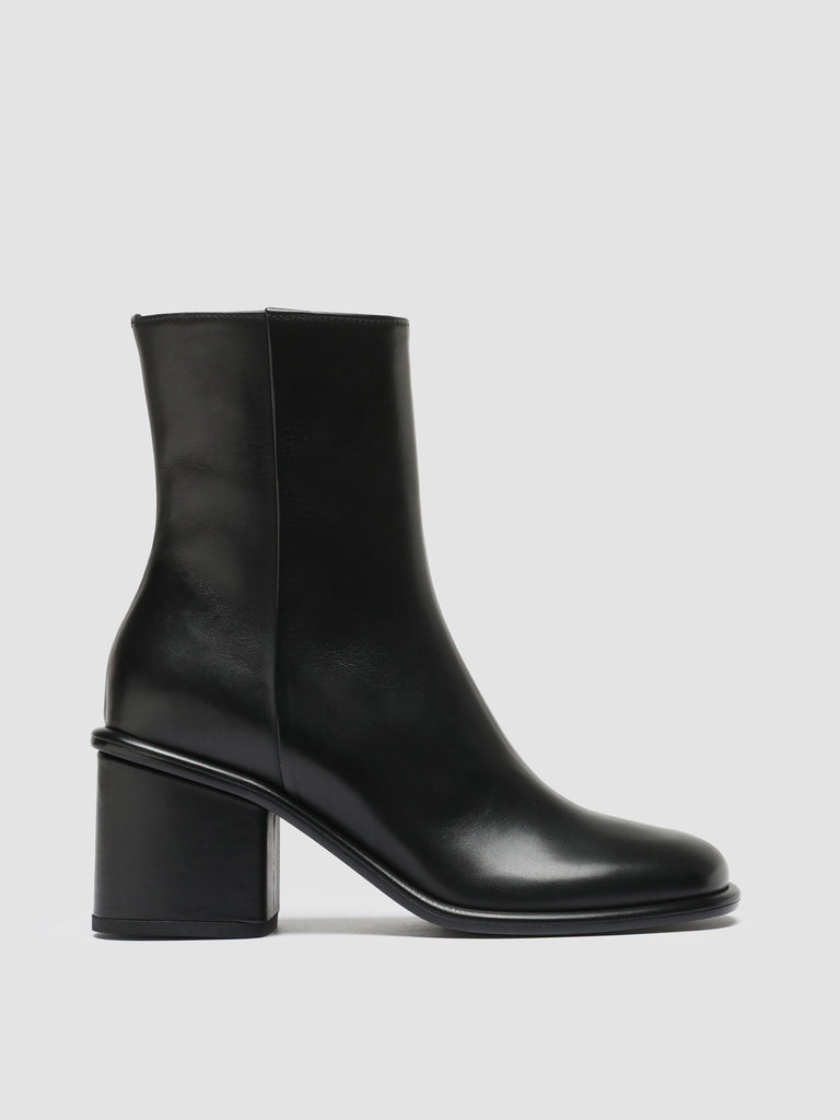 MACY 001 - Black Leather Zip Boots