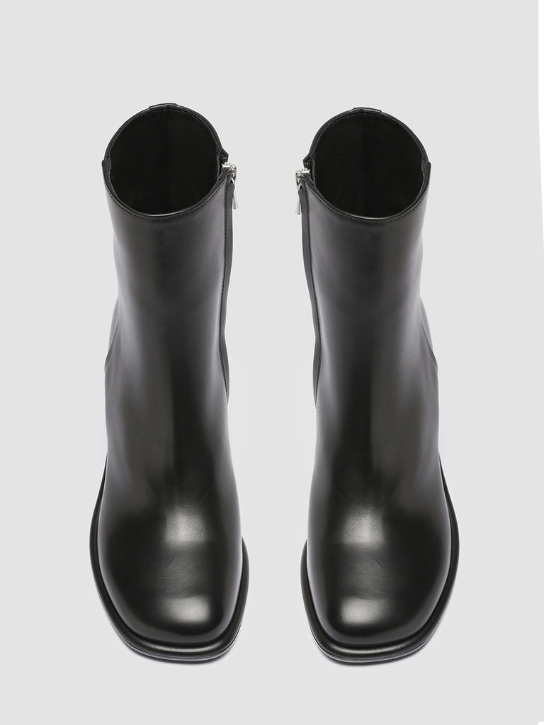 MACY 001 - Black Leather Zip Boots