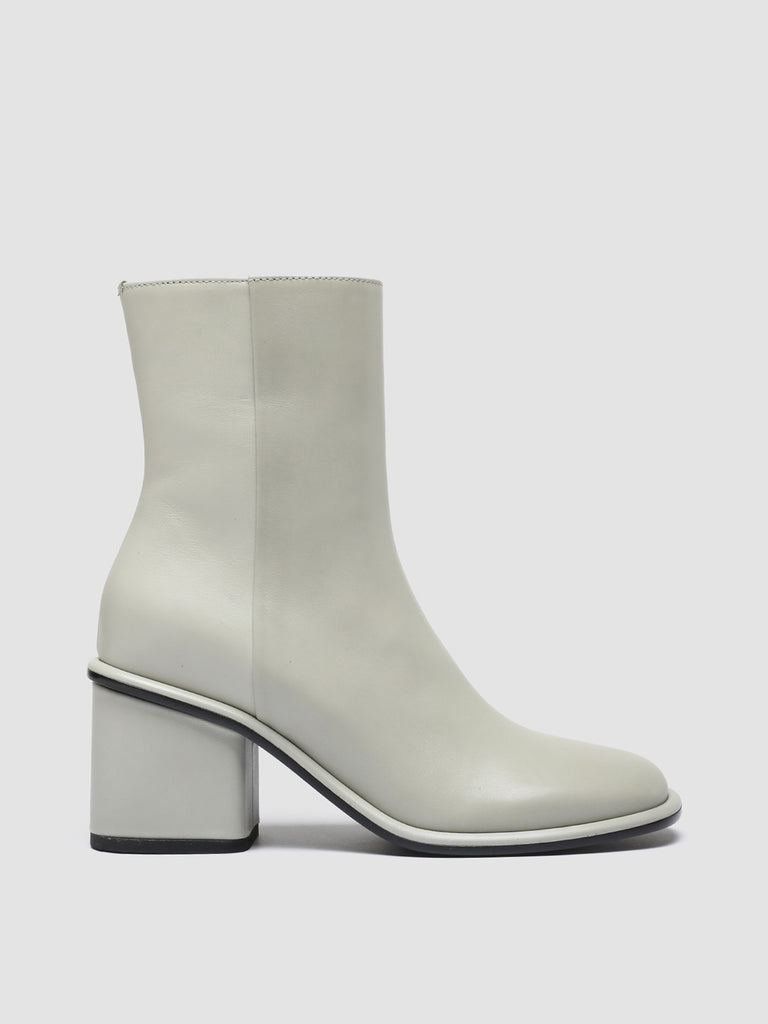 MACY 001 - Grey Leather Zip Boots