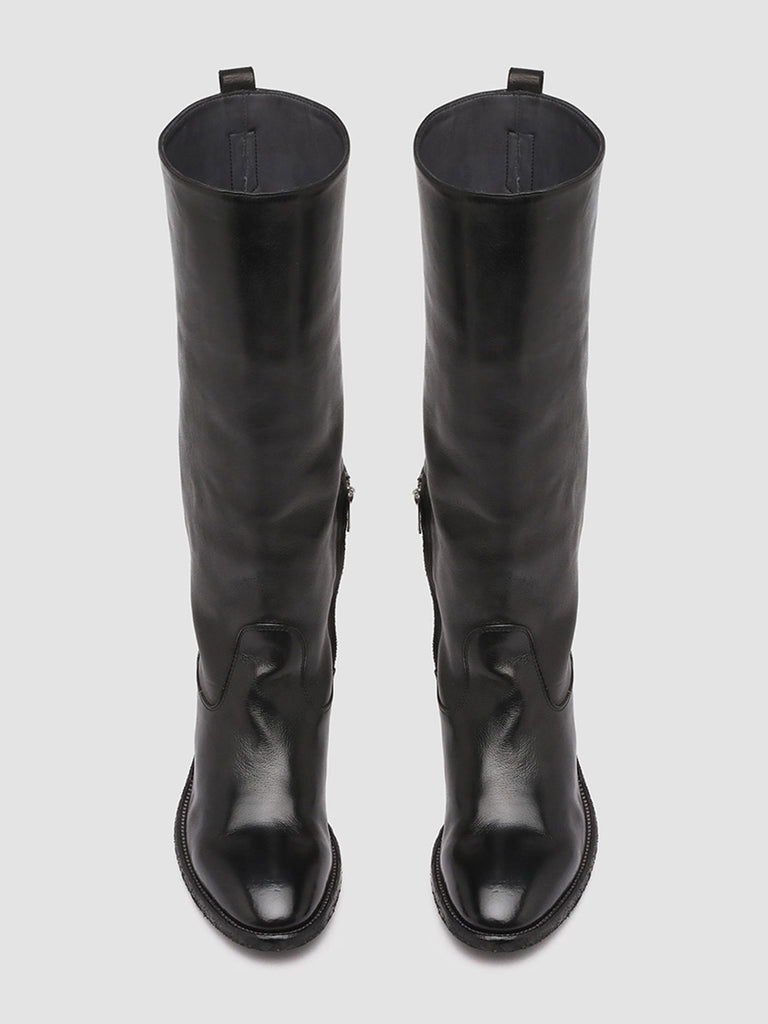 SELINE 013 - Black Zipped Leather Boots Women Officine Creative - 2