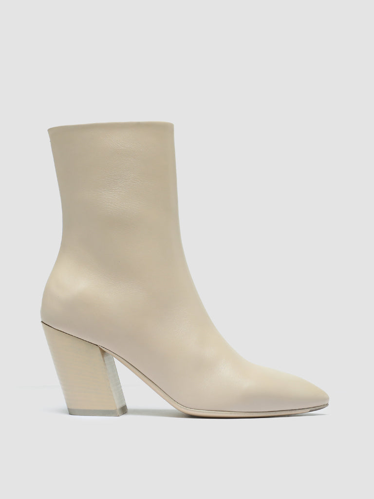 SEVRE 001 - Ivory Leather Zip Boots