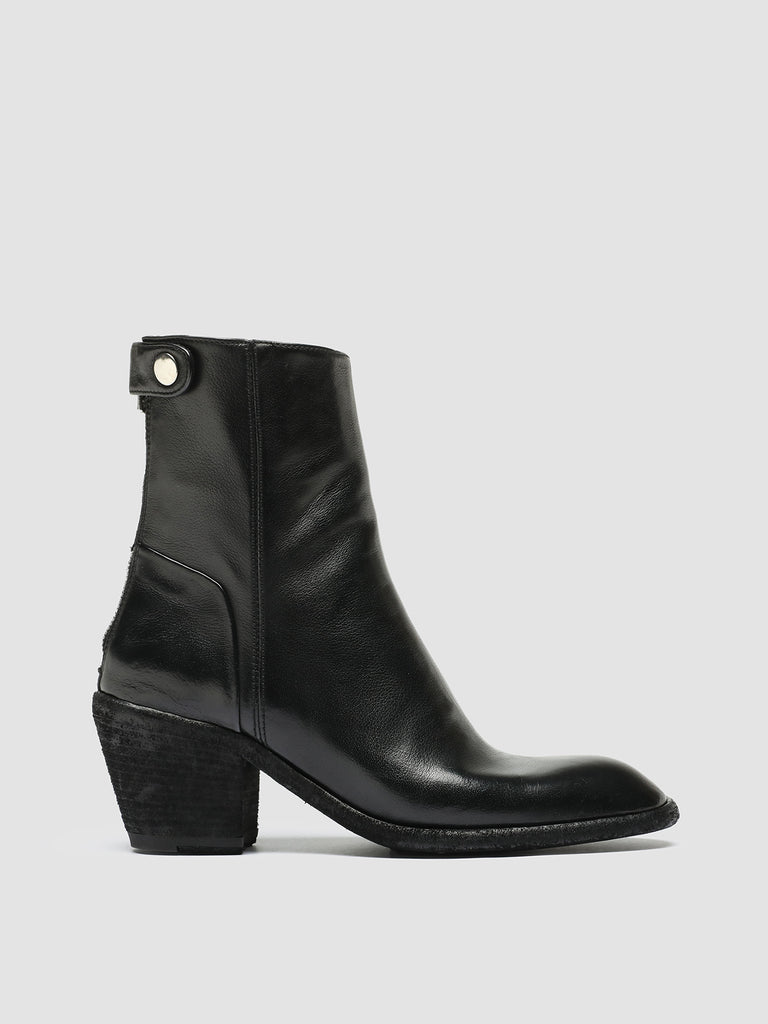 SYDNE 003 - Black Leather Zip Boots