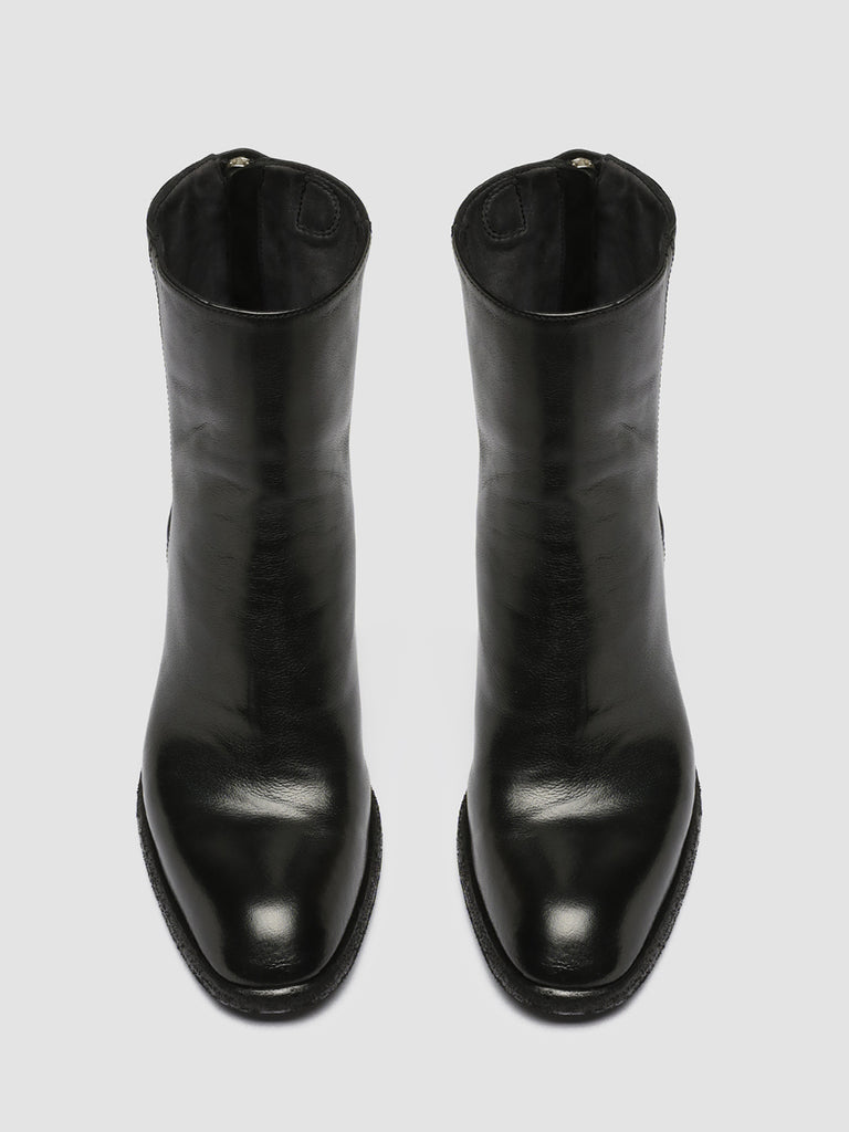 SYDNE 003 - Black Leather Zip Boots