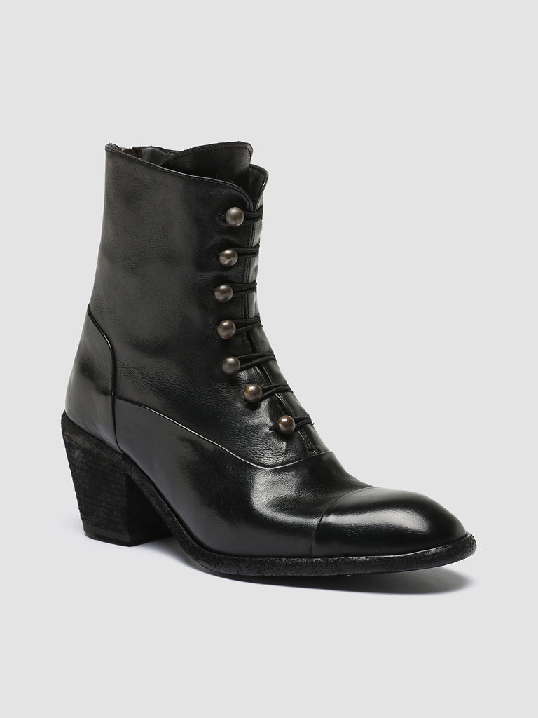 SYDNE 005 - Black Leather Zip Boots women Officine Creative - 3