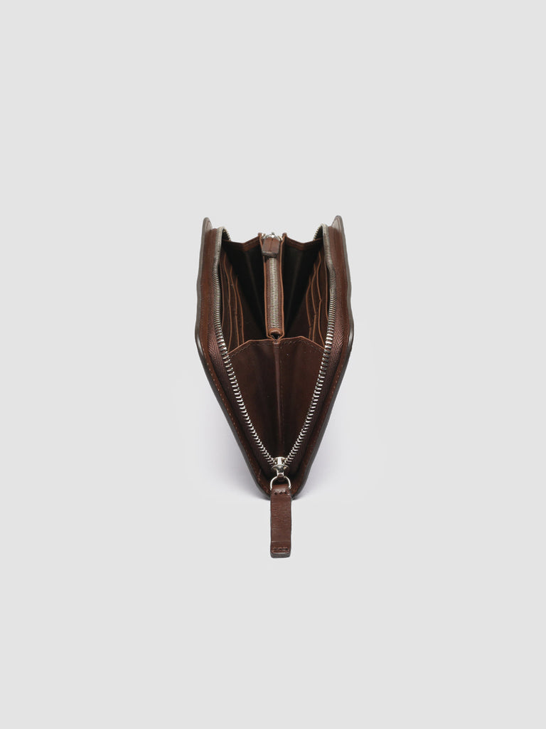 BERGE’ 01 - Brown Zip Around Leather Wallet  Officine Creative - 5