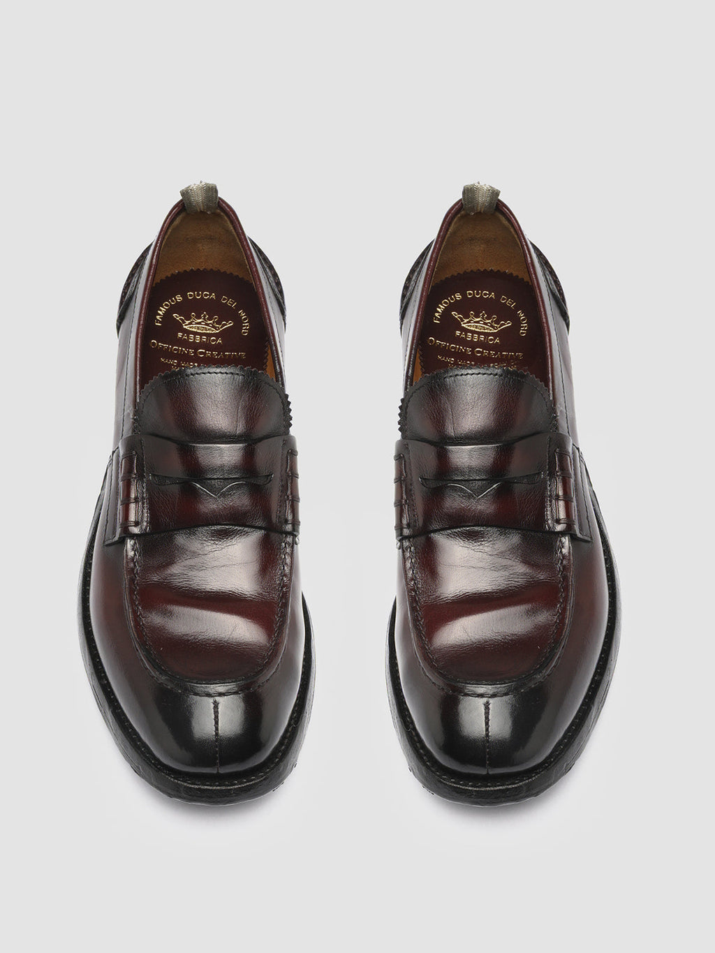 BALANCE 011 - Burgundy Leather Penny Loafers Men Officine Creative - 2