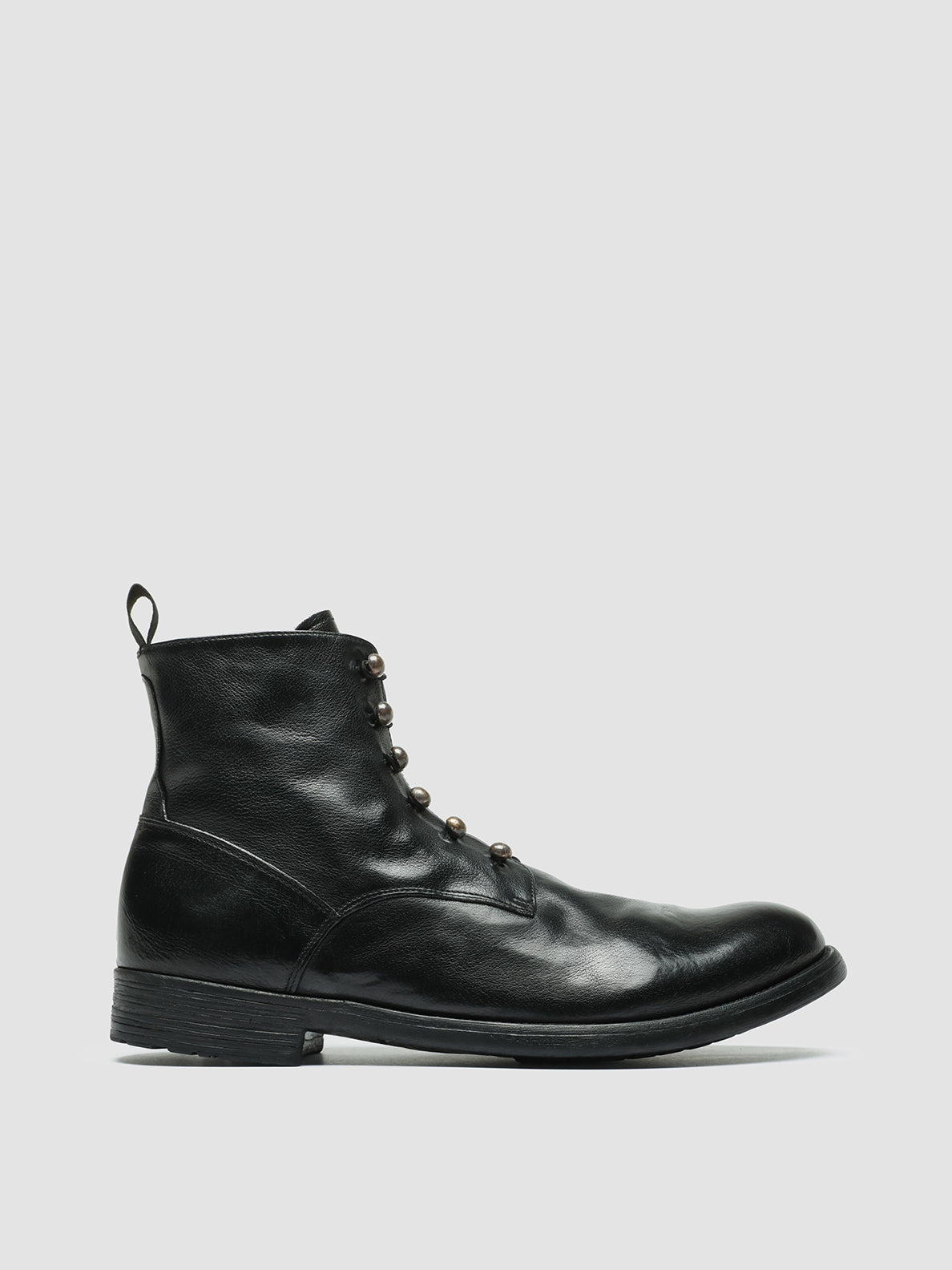 Officine Creative HIVE 051 Stivali Zip in Pelle Nera