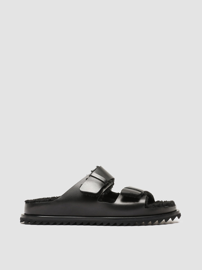 INTROSPECTUS 003 - Black Leather Slide Sandals men Officine Creative - 1