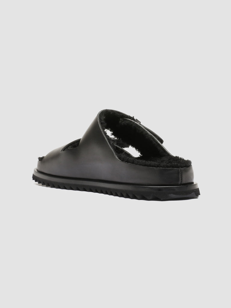 INTROSPECTUS 003 - Black Leather Slide Sandals men Officine Creative - 4