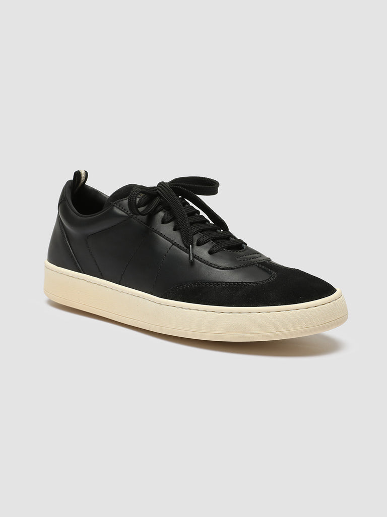 KOMBI 001 - Black Leather and Suede Low Top Sneakers men Officine Creative - 3