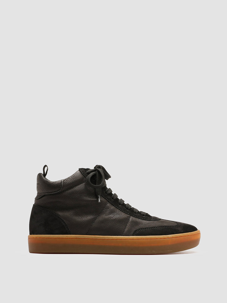 KOMBINED 002 - Black Leather Sneakers Latex Sole Men Officine Creative - 1